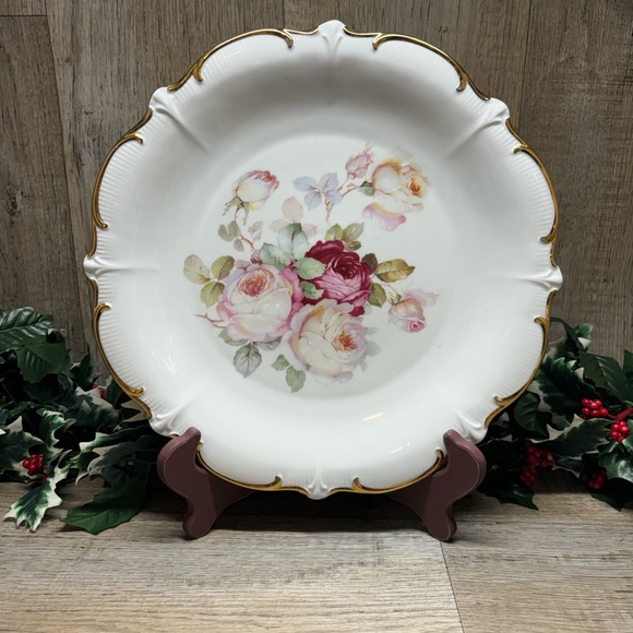 VTG Bavaria Schumann Arzberg Germany Plate Platter 12'' Antique Rose - Picture 5 of 11